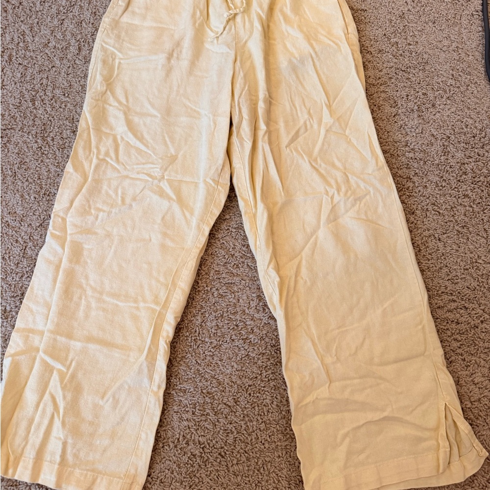 wild fable Wide Leg Drawstring Pants in Soft Yellow - Picture 2 of 5
